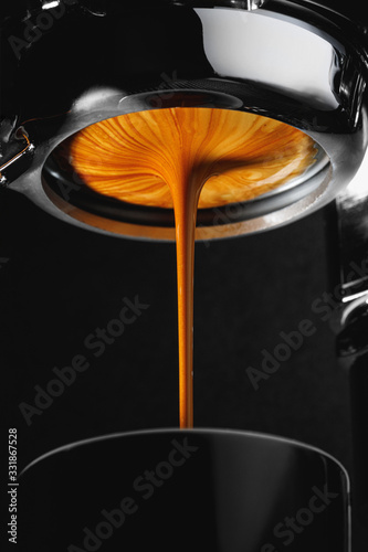 Canvas Print Espresso shot from espresso machine