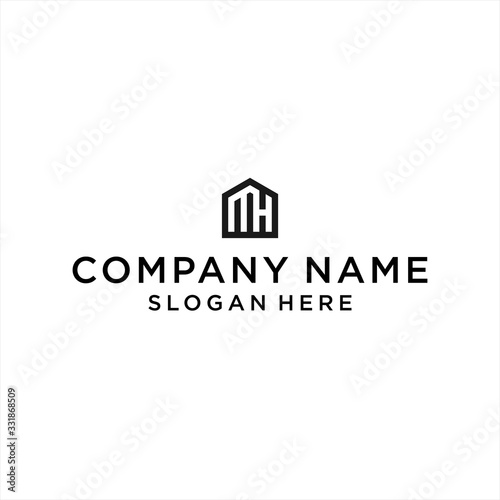 mh home logo icon design vector