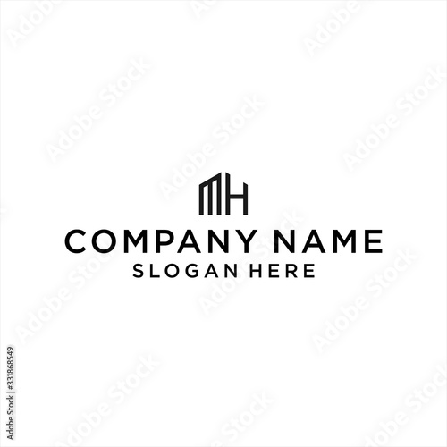 mh home logo icon design vector