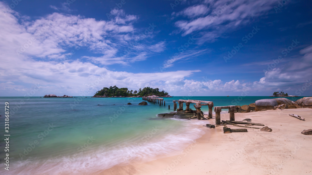 Panorama beach and rock Formation Photos at Berhala island kepulauan Riau