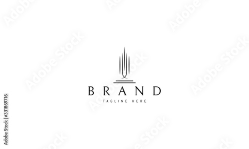 Vector logo on which an abstract image of a modern building.