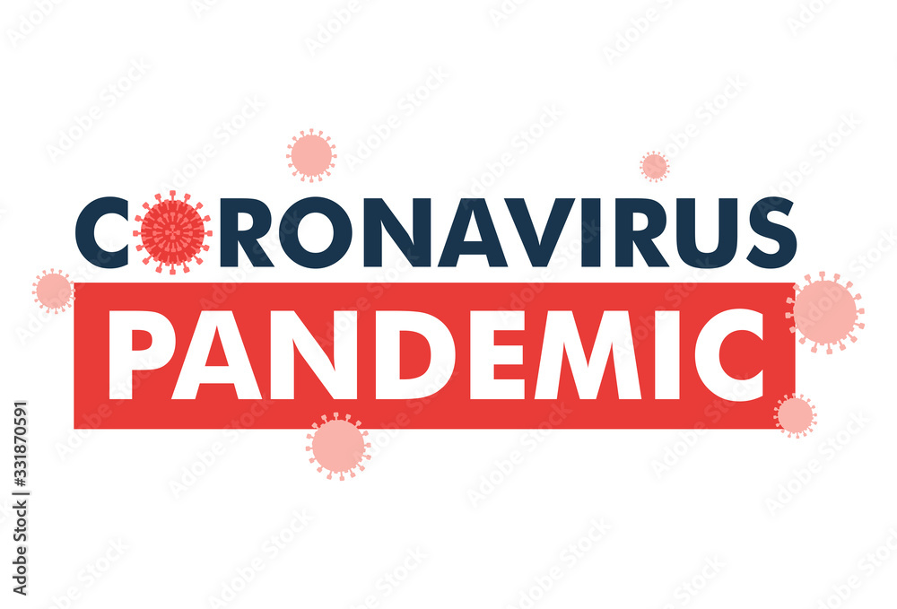 Coronavirus Pandemic banner on white background, Vector
