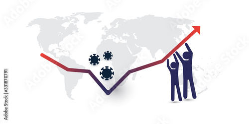 Join Forces Against the Coronavirus Economic Impact on All Around the World - The Hard Work Ahead to  Restore the Global Economy - Design Concept