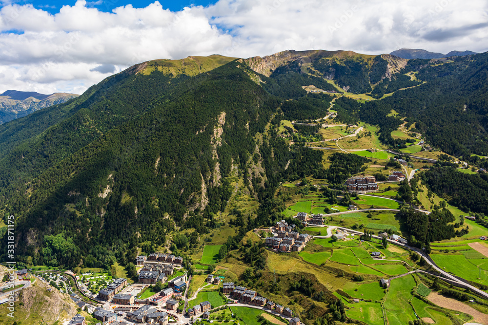 View from the Quer viewpoint of the town of Canillo and the mountains that surround it. Andorra View from the Quer viewpoint of the town of Canillo and the mountains that surround it. Andorra