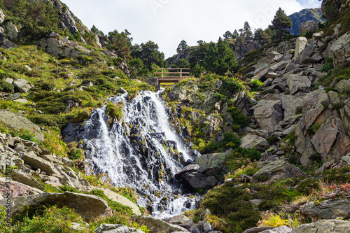 View of one of the waterfalls of the Juclar river, Soldeu, Andorra photo