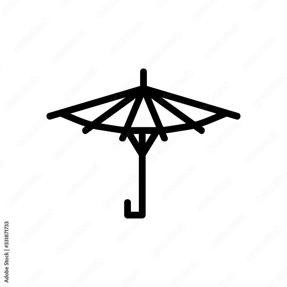 shade umbrella icon vector. shade umbrella sign. isolated contour symbol illustration