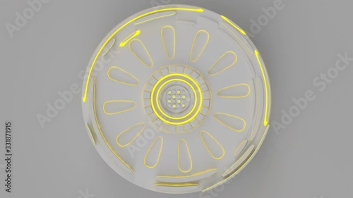 Technological background loop with colorful glowing lines