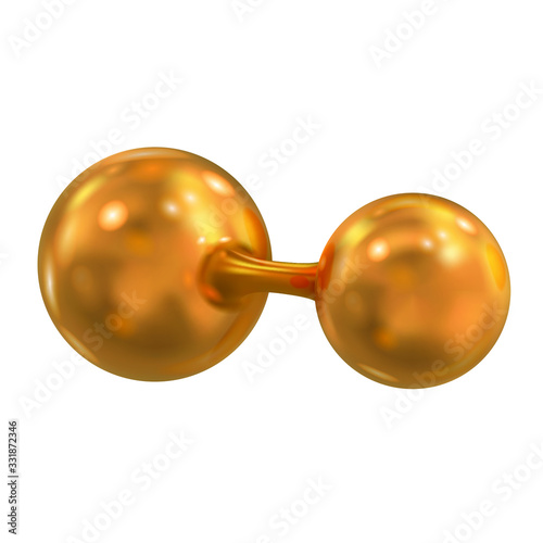 Molecule of copper. Vector illustration isolated on white background.