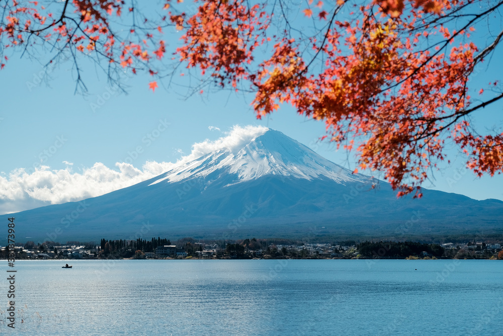 mountain Fuji in autumn and clear sky in Japan