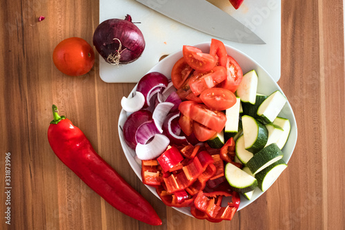 Fleisch, Gemüse, Spieße, kochen, grillen, vorbereiten photo