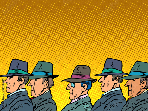 crowd of businessmen or a delegation of officials