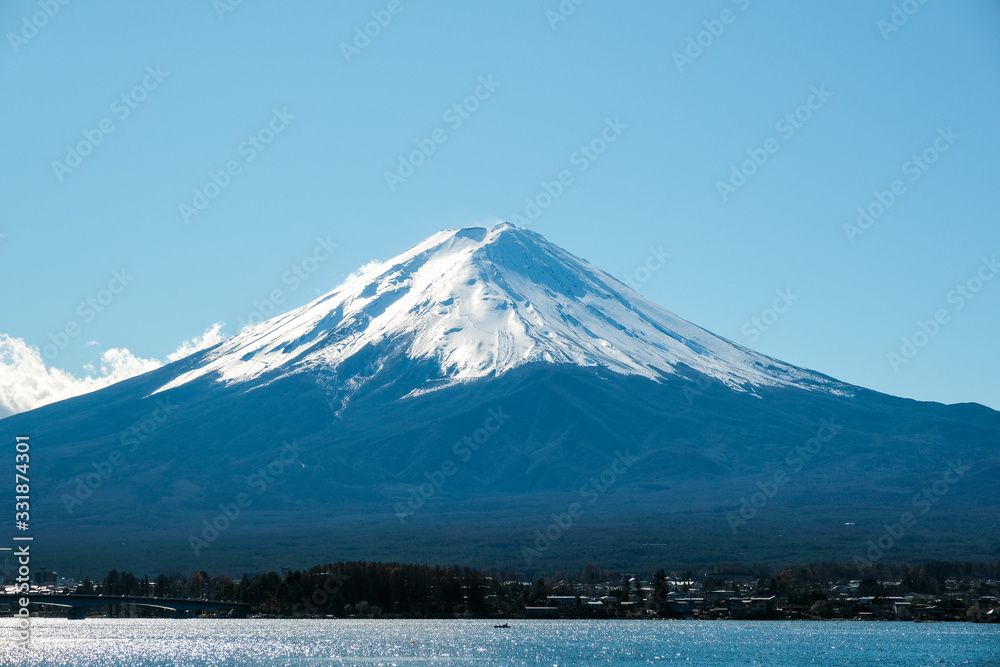 clear sky and mountain Fuji in japan in Japan