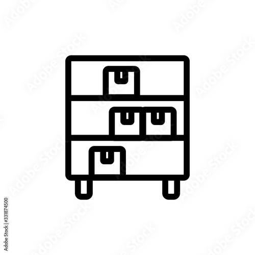 commodity shelf icon vector. commodity shelf sign. isolated contour symbol illustration