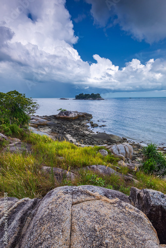 Panorama beach and rock Formation Photos at Berhala island kepulauan Riau © Nurwijaya