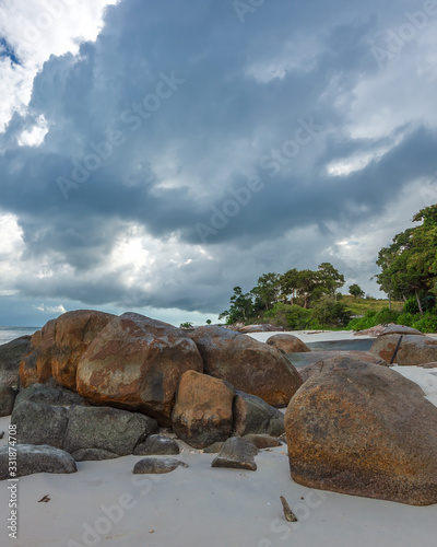 Panorama beach and rock Formation Photos at Berhala island kepulauan Riau