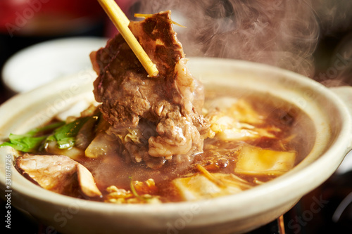 Obraz na plátně Sukiyaki, Japanese hot pot dish