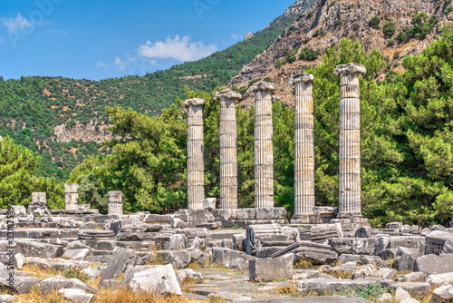 The Temple of Athena Polias in the Ancient Priene, Turkey photo