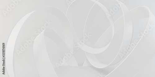 white rings, modern futuristic background texture with copy space 3d render illustration