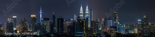 Kuala Lumpur skyline panoramic aerial view of buildings and landmarks centre Kuala Lumpur city.