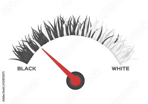 level of white hair meter . gray hair vector