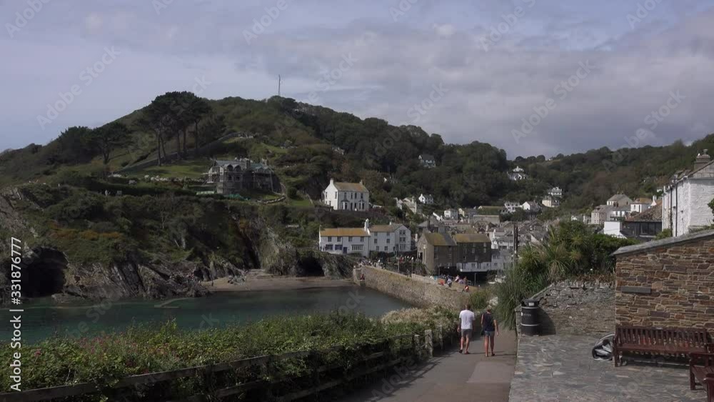 Polperro cornwall England harbour tourism England UK 4K