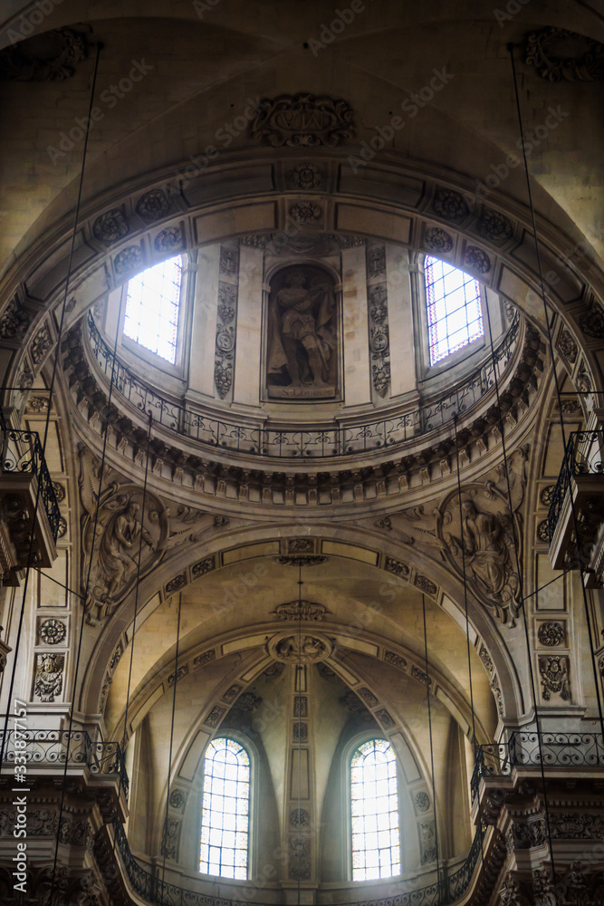 Symmetrical architecture of the Saint Paul church - Paris, France