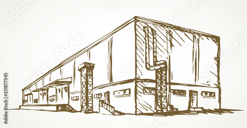 Warehouse for storage. Vector drawing