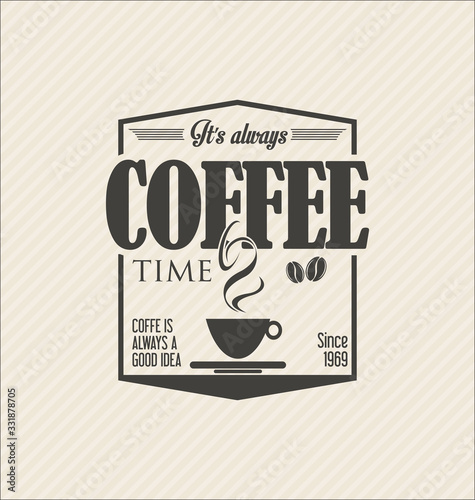 Retro vintage coffee design background illustration 