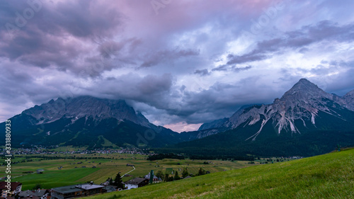 Canvastavla Traditional mountain fire and solstice fire near Ehrwald at the Tiroler Zugspitz