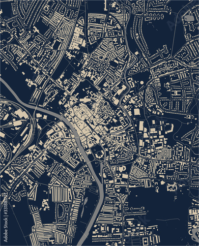 map of the city of York, North Yorkshire, Yorkshire and the Humber , England, UK