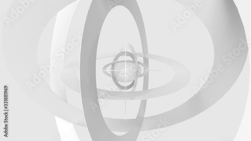 Loop able Rotating modern creativity white circular paper wall design footage background.