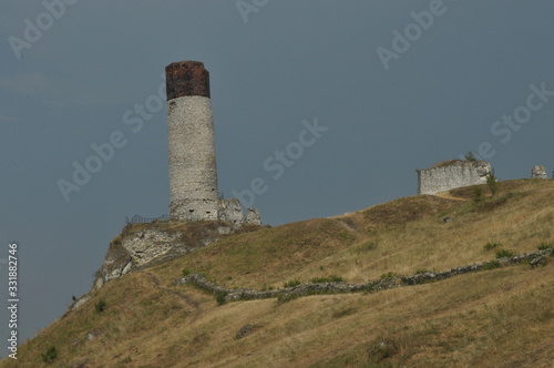 Castle in Olsztyn. Poland. Walls  towers and the ruins of the royal castle.