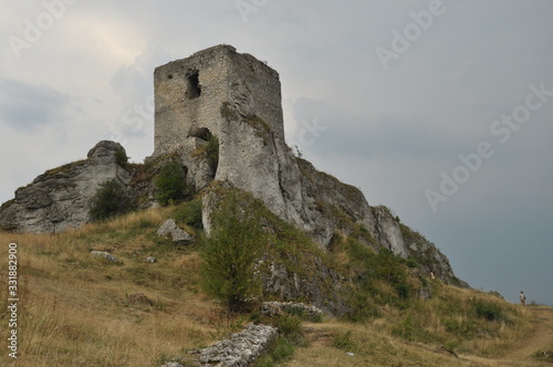 Castle in Olsztyn. Poland. Walls, towers and the ruins of the royal castle.