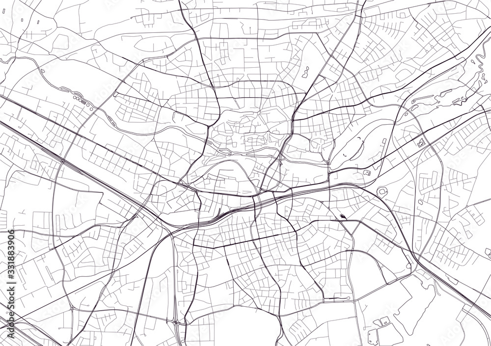 Fototapeta premium map of the city of Nuremberg, Germany