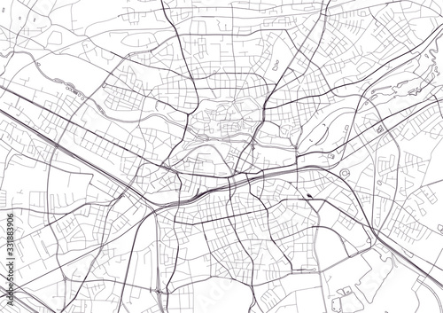 map of the city of Nuremberg, Germany