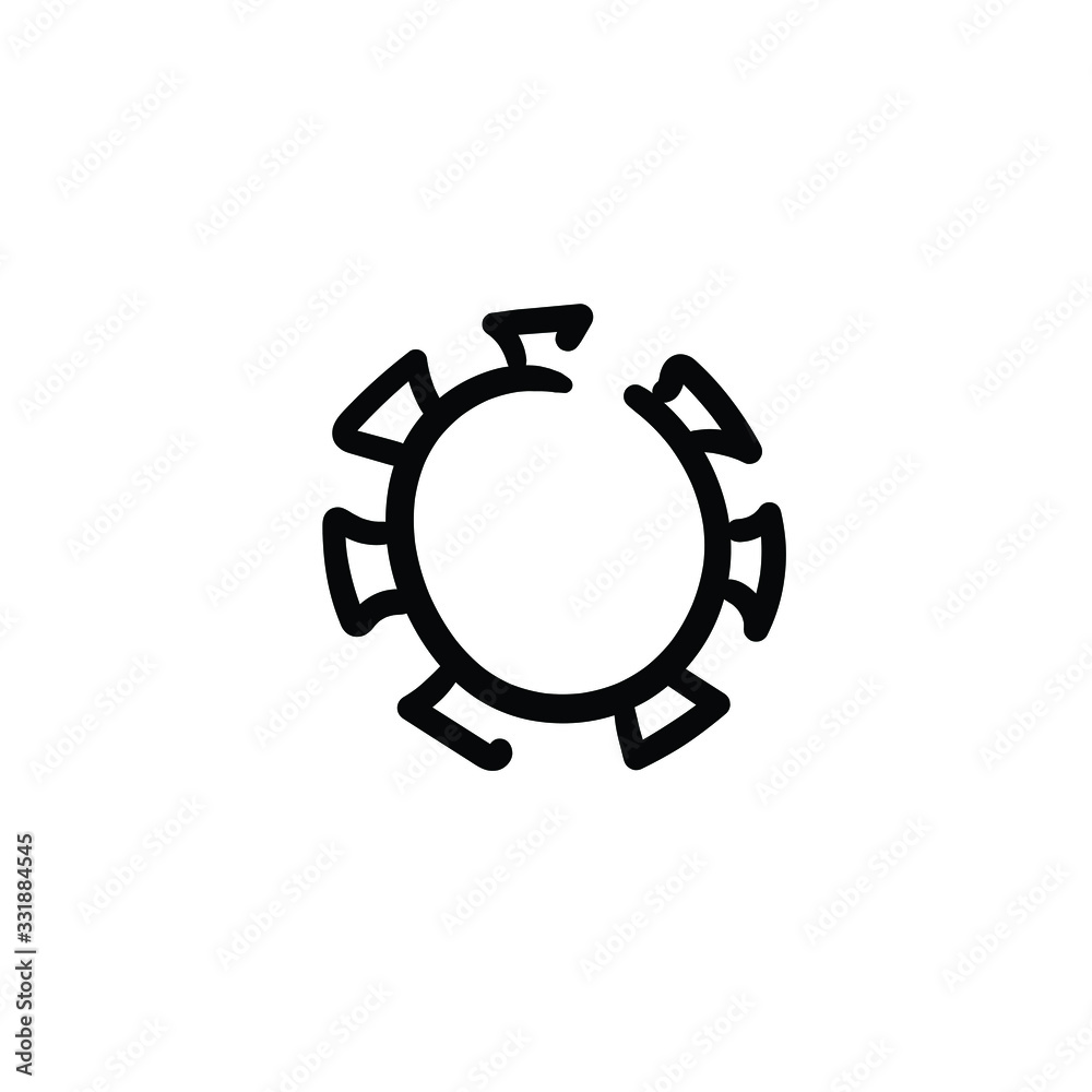 Hand drawn virus. Simple vector icon