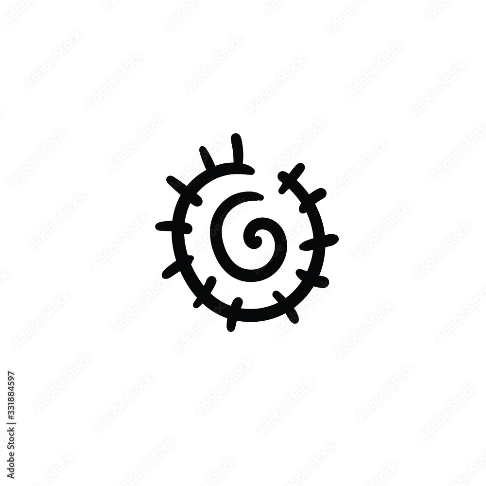 Hand drawn virus. Simple vector icon Hand drawn virus. Simple vector icon