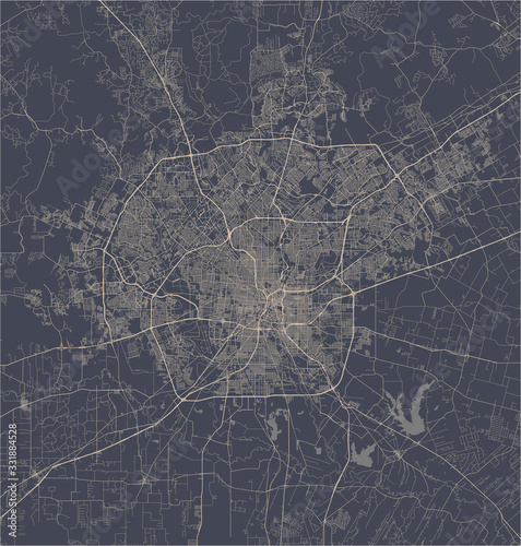 map of the city of San Antonio, Texas, USA