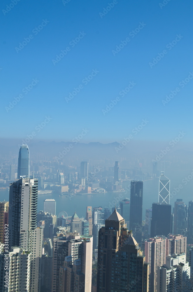 Fototapeta premium Blick über Hong Kong am Morgen