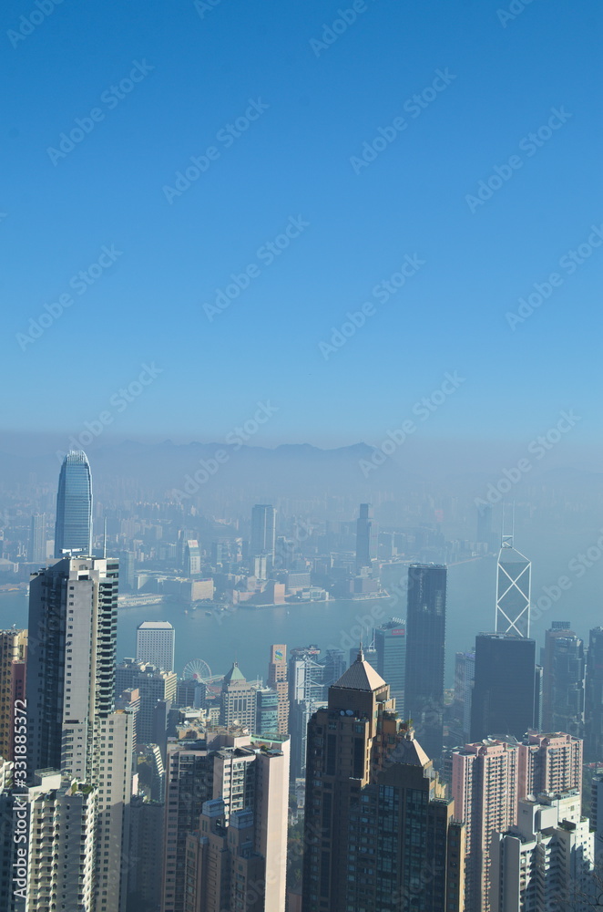 Blick über Hong Kong am Morgen