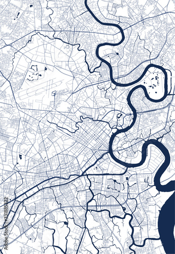 map of the city of Ho Chi Minh City, Vietnam