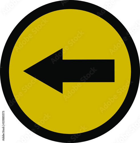 Free Download Black arrow with gold metallic circle vector illustration button icon pointed left.	 - GFXLoad