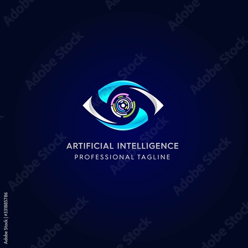 Modern Technology eye shape with gradient Logo