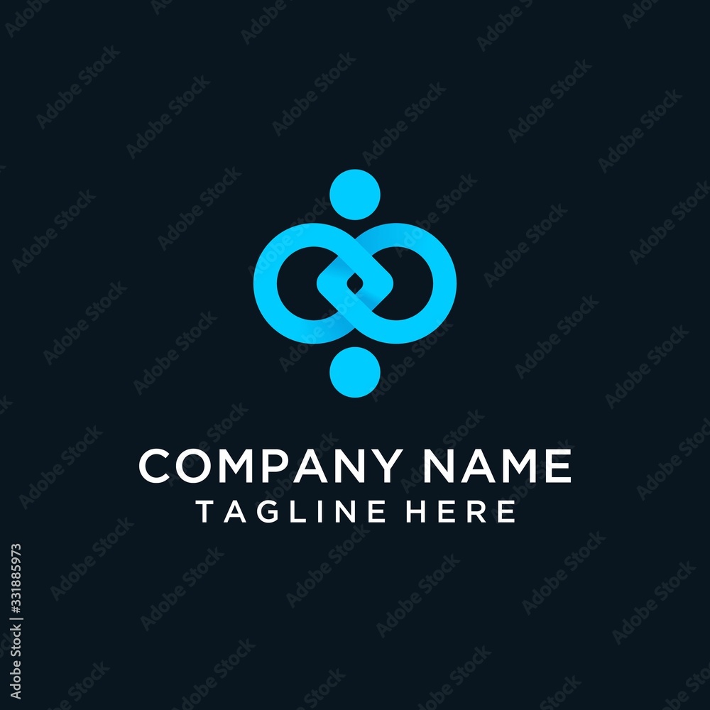 Modern Abstract human connection logo Modern Abstract human connection logo