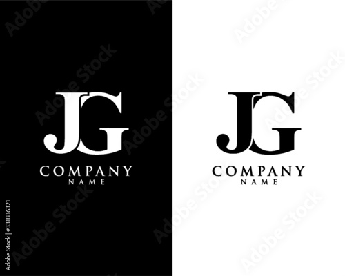 JG, GJ initial company name logo template vector photo