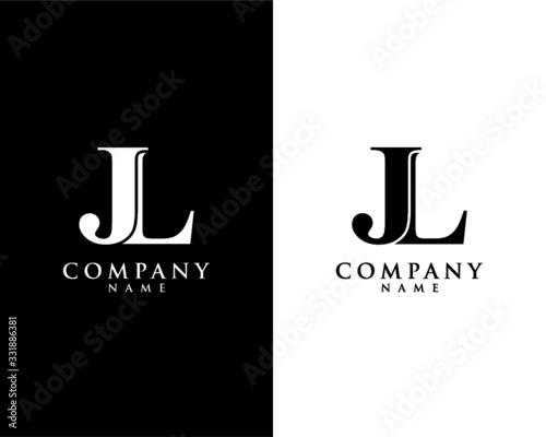 JL, LJ initial company name logo template vector