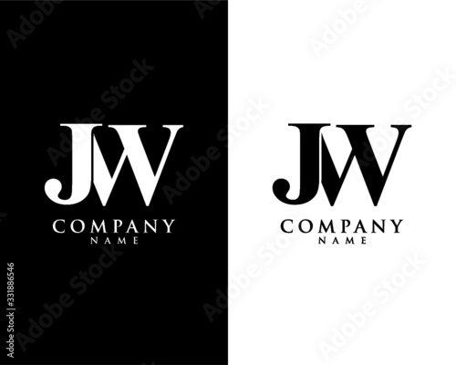 JW, WJ initial company name logo template vector
