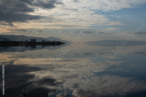 evening reflected on Lake Iznik, Turkey