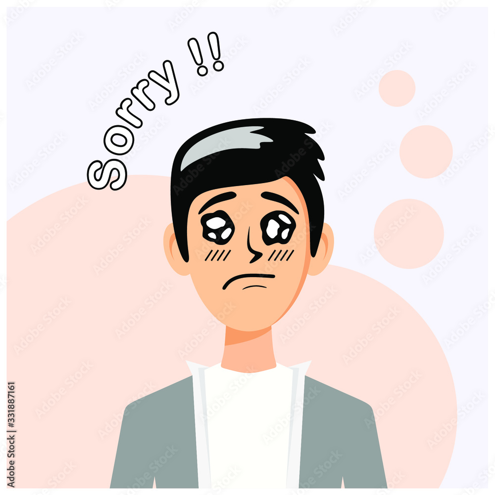 illustration vector graphic of ( sorry ) expression illustration vector graphic of ( sorry ) expression