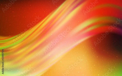 Light Green, Red vector template with space stars. Shining colored illustration with bright astronomical stars. Smart design for your business advert.